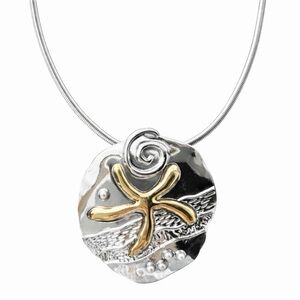 Starfish Pendant Necklace Two Tone